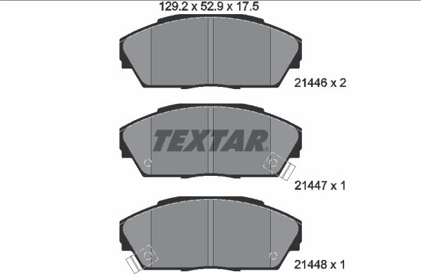 Textar 2144601 - Brake Pad Set, disc brake autospares.lv