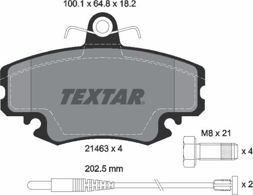 Textar 89002400 - Brake Set, disc brakes autospares.lv