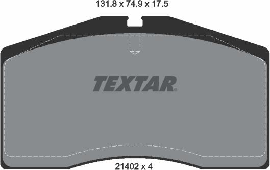 Textar 2140201 - Brake Pad Set, disc brake autospares.lv