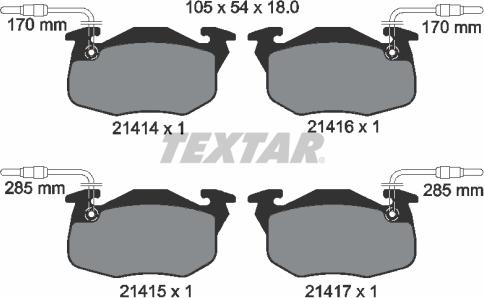 Textar 2141401 - Brake Pad Set, disc brake autospares.lv