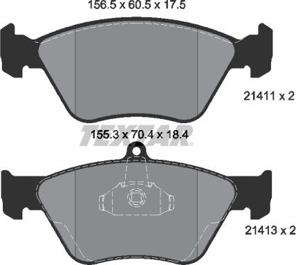 Textar 2141101 - Brake Pad Set, disc brake autospares.lv