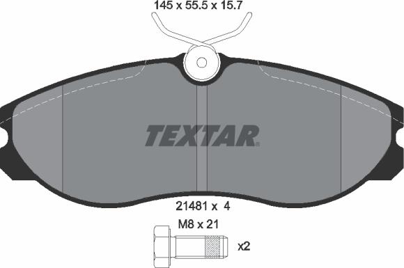 Textar 2148101 - Brake Pad Set, disc brake autospares.lv