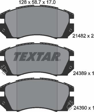 Textar 2148202 - Brake Pad Set, disc brake autospares.lv