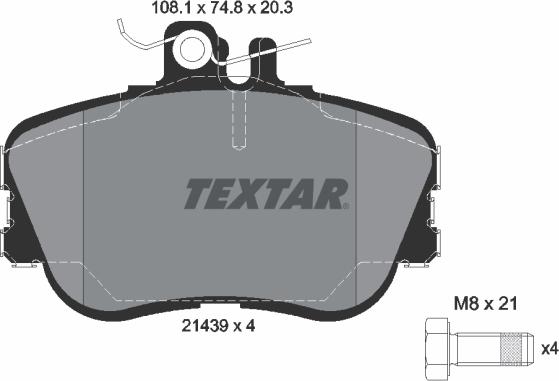 Textar 2143905 - Brake Pad Set, disc brake autospares.lv