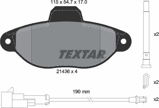 Textar 2143609 - Brake Pad Set, disc brake autospares.lv