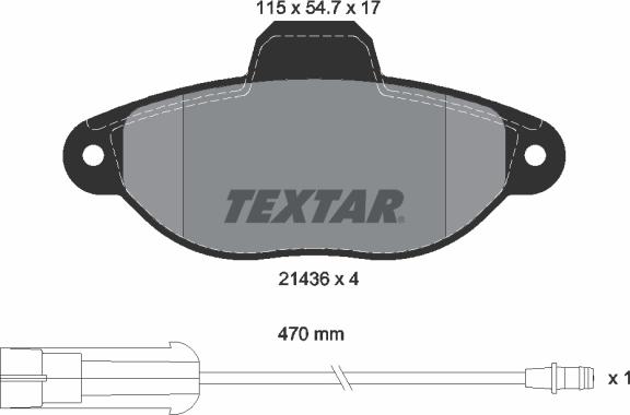 Textar 2143603 - Brake Pad Set, disc brake autospares.lv