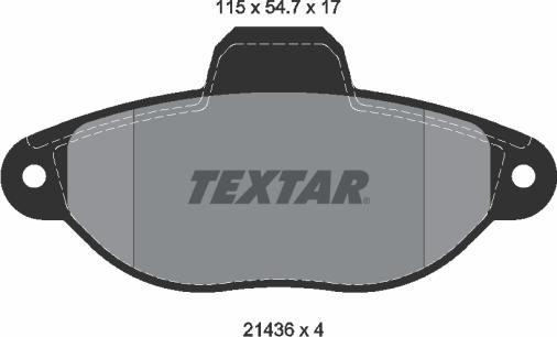 Textar 2143602 - Brake Pad Set, disc brake autospares.lv