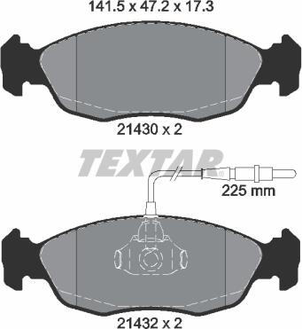 Textar 2143001 - Brake Pad Set, disc brake autospares.lv