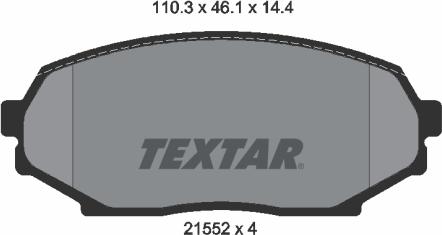 Textar 2155202 - Brake Pad Set, disc brake autospares.lv