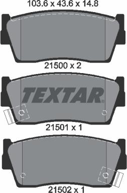 Textar 2150001 - Brake Pad Set, disc brake autospares.lv
