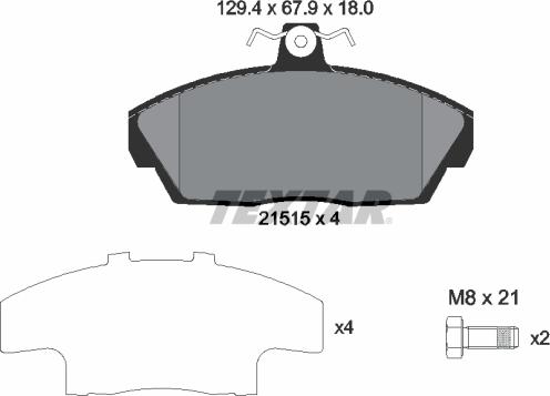 Textar 2151504 - Brake Pad Set, disc brake autospares.lv