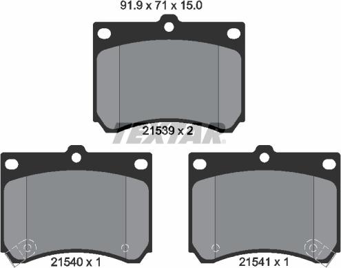 Textar 2153901 - Brake Pad Set, disc brake autospares.lv