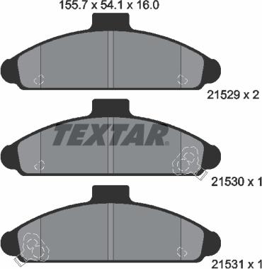 Textar 2152901 - Brake Pad Set, disc brake autospares.lv