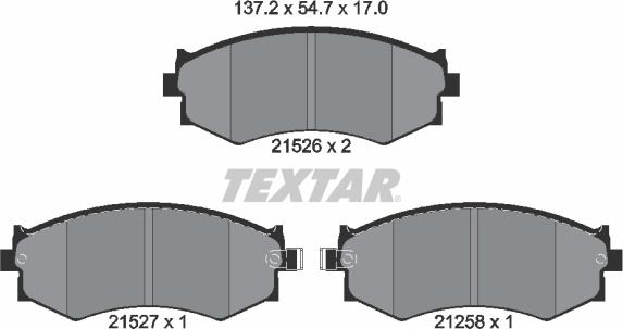 Textar 2152601 - Brake Pad Set, disc brake autospares.lv