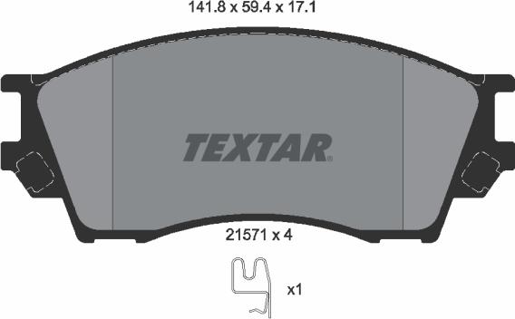 Textar 2157101 - Brake Pad Set, disc brake autospares.lv