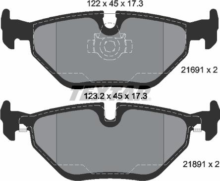 Textar 2169103 - Brake Pad Set, disc brake autospares.lv