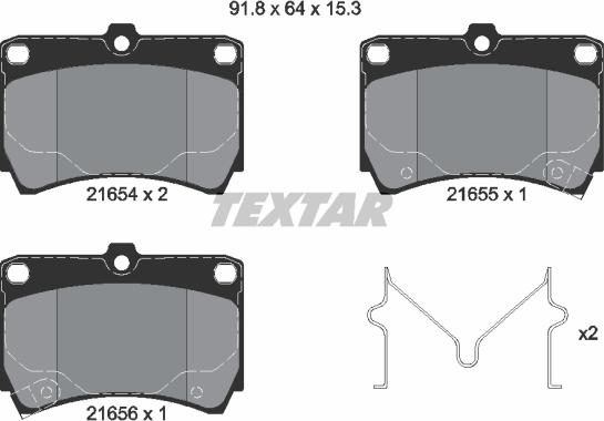 Textar 2165404 - Brake Pad Set, disc brake autospares.lv