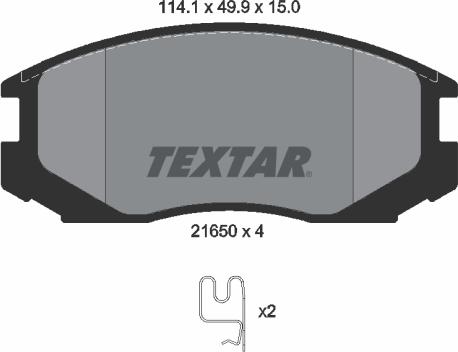 Textar 2165001 - Brake Pad Set, disc brake autospares.lv