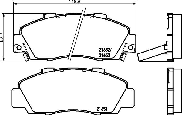 Textar 2165104 - Brake Pad Set, disc brake autospares.lv