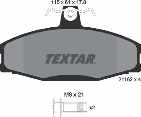 Textar 2166201 - Brake Pad Set, disc brake autospares.lv