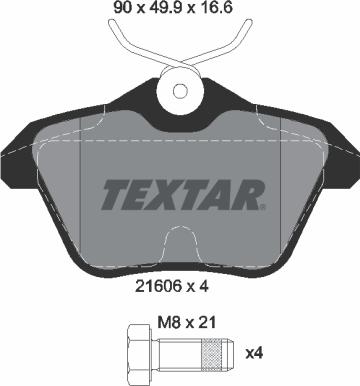 Textar 2160601 - Brake Pad Set, disc brake autospares.lv