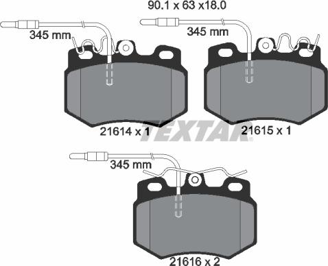 Textar 2161403 - Brake Pad Set, disc brake autospares.lv