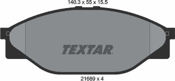 Textar 2168901 - Brake Pad Set, disc brake autospares.lv