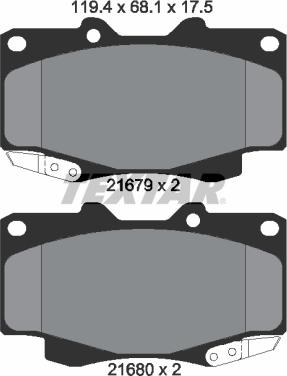 Textar 2168003 - Brake Pad Set, disc brake autospares.lv