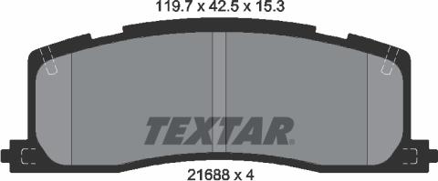 Textar 2168801 - Brake Pad Set, disc brake autospares.lv