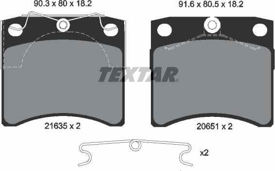 Textar 2163501 - Brake Pad Set, disc brake autospares.lv