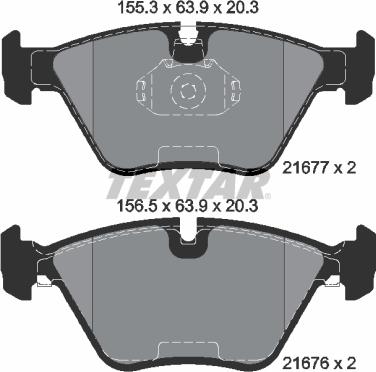 Textar 2167703 - Brake Pad Set, disc brake autospares.lv