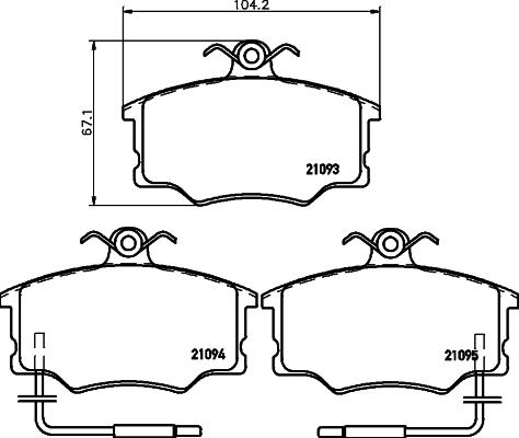 Textar 2109302 - Brake Pad Set, disc brake autospares.lv