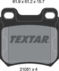 Textar 2105101 - Brake Pad Set, disc brake autospares.lv