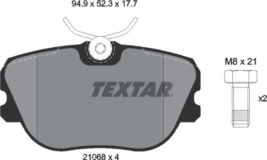 Textar 2106804 - Brake Pad Set, disc brake autospares.lv