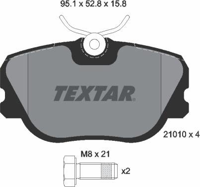 Textar 2101002 - Brake Pad Set, disc brake autospares.lv