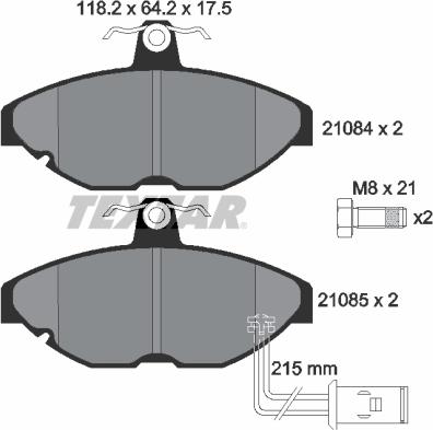 Textar 2108401 - Brake Pad Set, disc brake autospares.lv