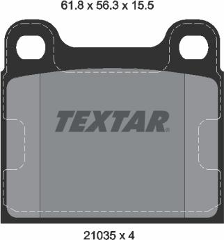 Textar 2103501 - Brake Pad Set, disc brake autospares.lv