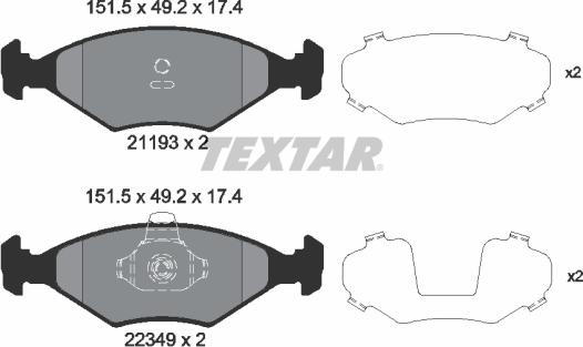 Textar 2119303 - Brake Pad Set, disc brake autospares.lv