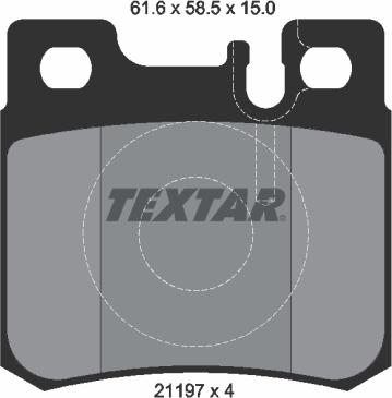 Textar 2119701 - Brake Pad Set, disc brake autospares.lv