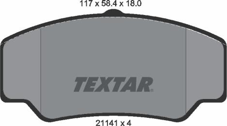 Textar 2114103 - Brake Pad Set, disc brake autospares.lv