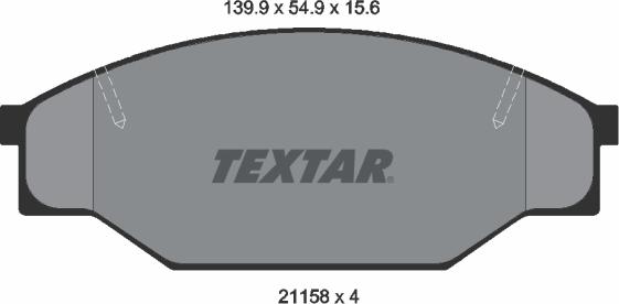 Textar 2115801 - Brake Pad Set, disc brake autospares.lv