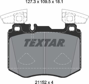 Textar 2115201 - Brake Pad Set, disc brake autospares.lv