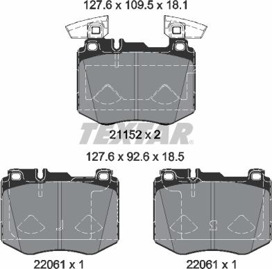 Textar 2115203 - Brake Pad Set, disc brake autospares.lv