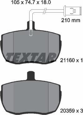 Textar 2116002 - Brake Pad Set, disc brake autospares.lv