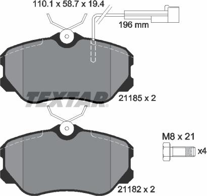 Textar 2118503 - Brake Pad Set, disc brake autospares.lv