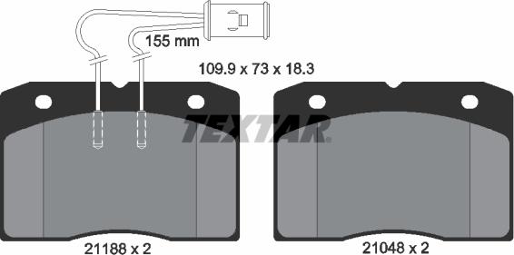 Textar 2118801 - Brake Pad Set, disc brake autospares.lv