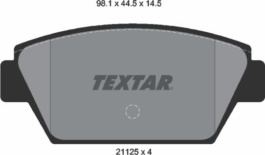 Textar 2112503 - Brake Pad Set, disc brake autospares.lv