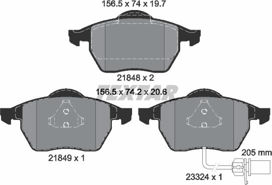 Textar 2184903 - Brake Pad Set, disc brake autospares.lv