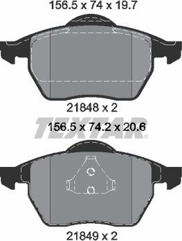 Textar 2184802 - Brake Pad Set, disc brake autospares.lv