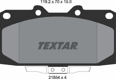 Textar 2185401 - Brake Pad Set, disc brake autospares.lv